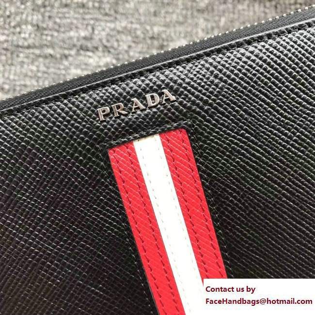 Prada Intarsia Saffiano Leather Document Holder 2ML188 Black 03 2018