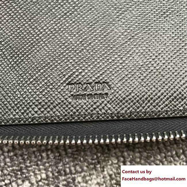 Prada Intarsia Saffiano Leather Document Holder 2ML188 Black 03 2018 - Click Image to Close