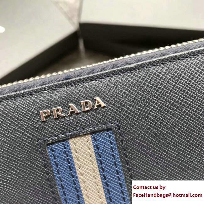 Prada Intarsia Saffiano Leather Document Holder 2ML317 Baltic Blue 2018
