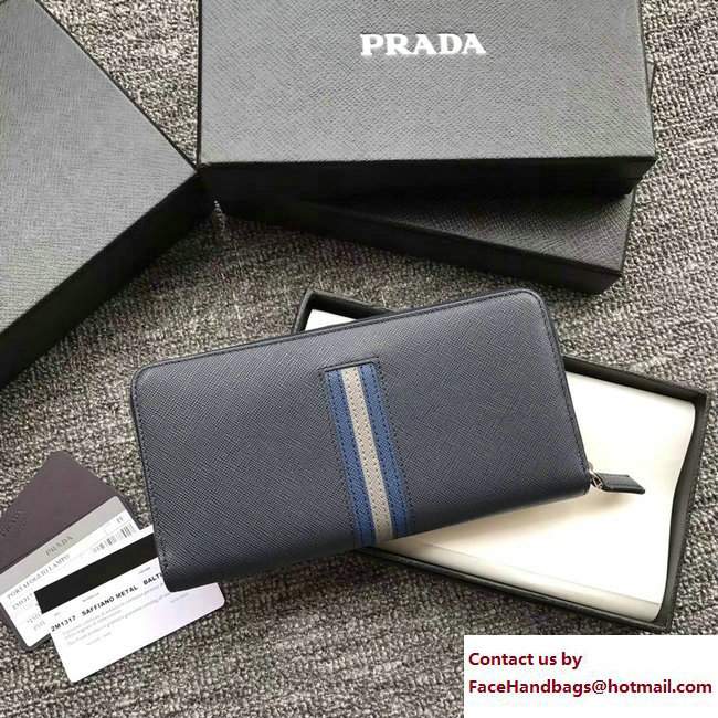 Prada Intarsia Saffiano Leather Document Holder 2ML317 Baltic Blue 2018 - Click Image to Close
