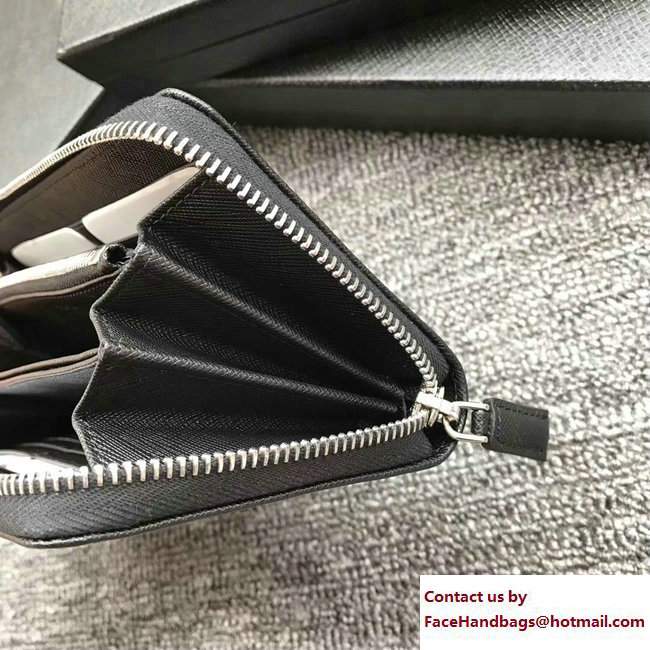 Prada Intarsia Saffiano Leather Document Holder 2ML317 Black 01 2018 - Click Image to Close