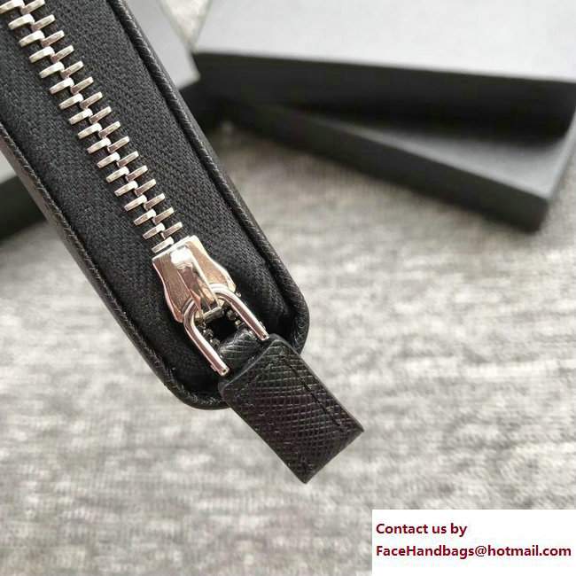 Prada Intarsia Saffiano Leather Document Holder 2ML317 Black 01 2018