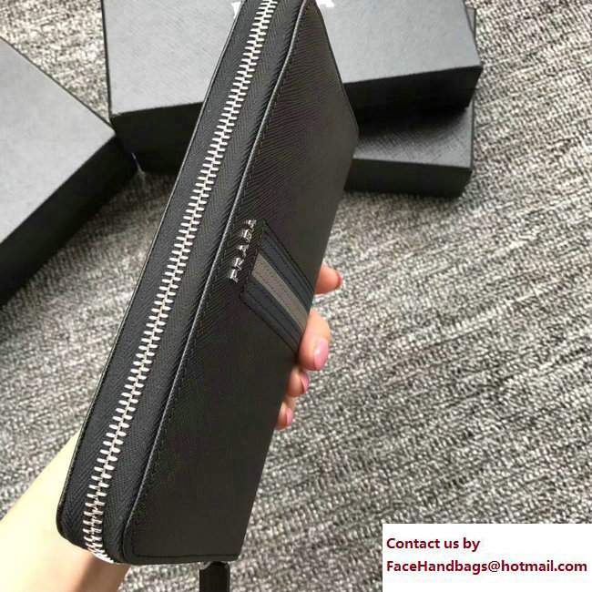 Prada Intarsia Saffiano Leather Document Holder 2ML317 Black 02 2018