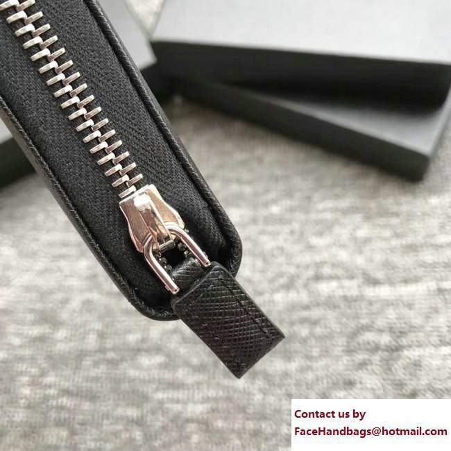 Prada Intarsia Saffiano Leather Document Holder 2ML317 Black 02 2018 - Click Image to Close