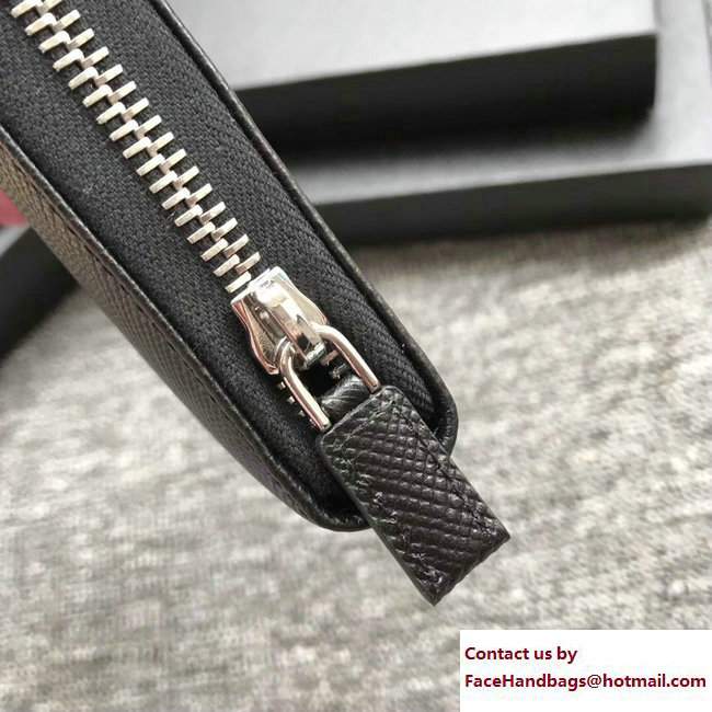 Prada Intarsia Saffiano Leather Document Holder 2ML317 Black 03 2018 - Click Image to Close