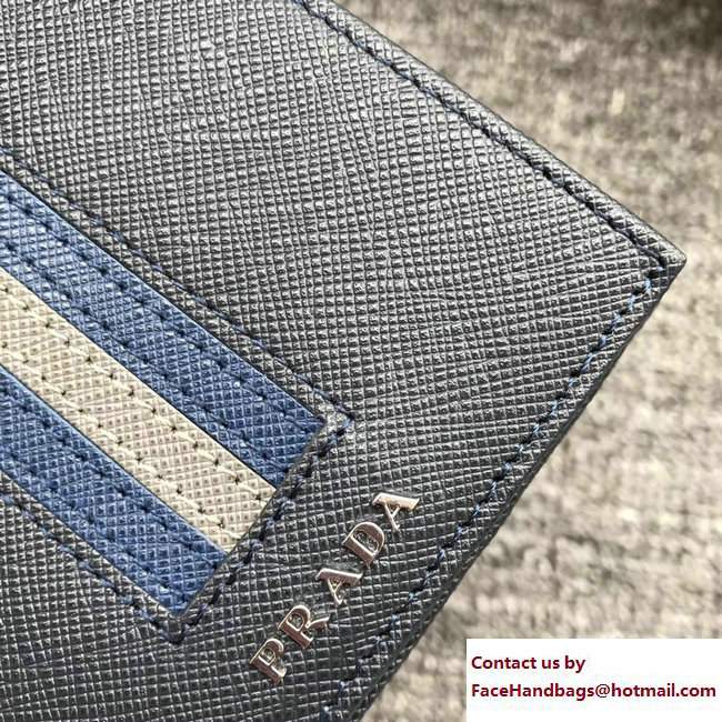 Prada Intarsia Saffiano Leather Wallet 2MO513 Baltic Blue 2018