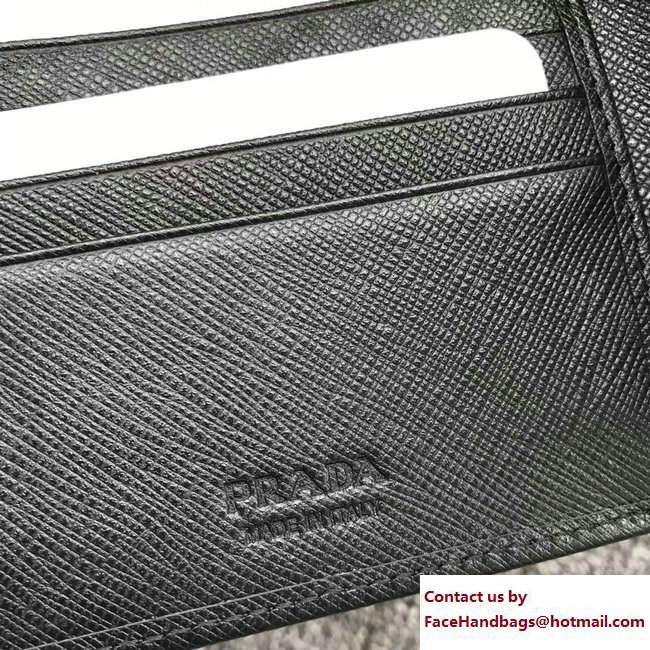 Prada Intarsia Saffiano Leather Wallet 2MO513 Black 02 2018 - Click Image to Close