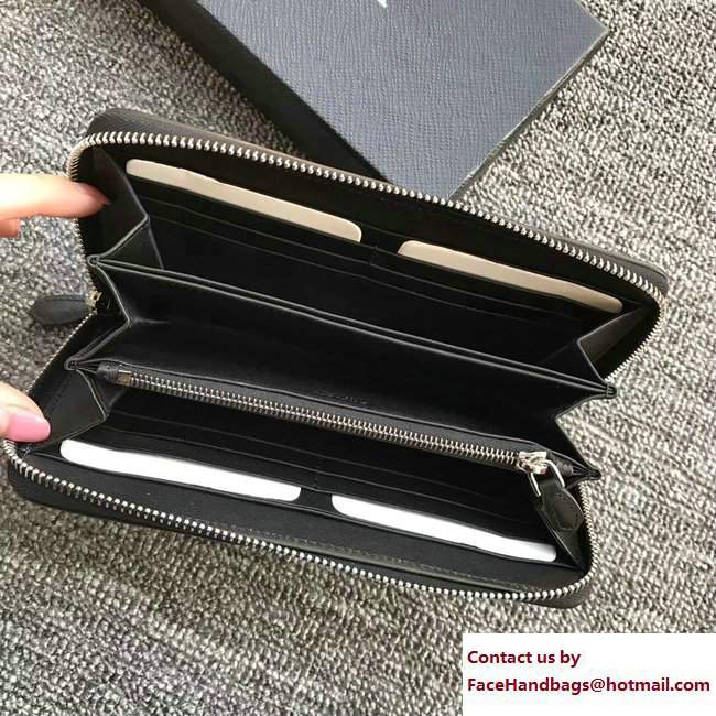 Prada Quilted Leather Zip Wallet 1ML506 Black 2018