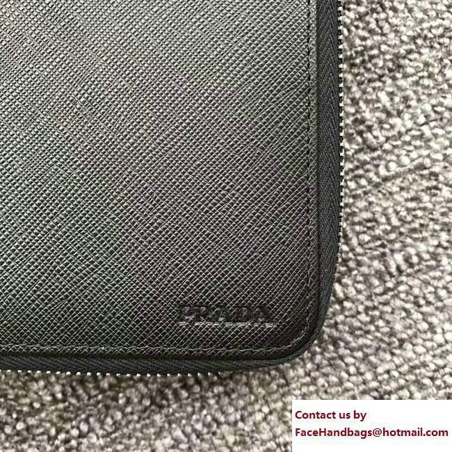 Prada Saffiano Leather Document Holder 2ML303 Heat-embossed Logo Black 2018