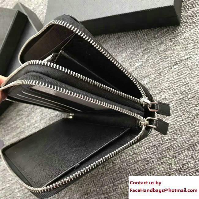 Prada Saffiano Leather Document Holder 2ML303 Metal Logo Black 2018
