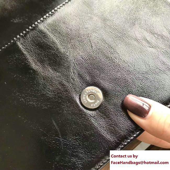 Saint Laurent Kate Tassel Chain Wallet Bag 452159 Black Chevron 2017