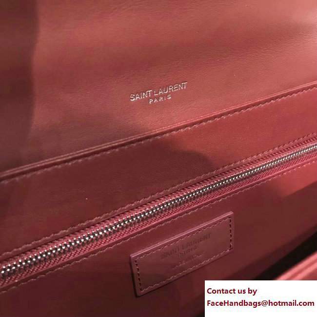 Saint Laurent Medium Babylone Top Handle Bag 484504 Smooth Burgundy 2017 - Click Image to Close