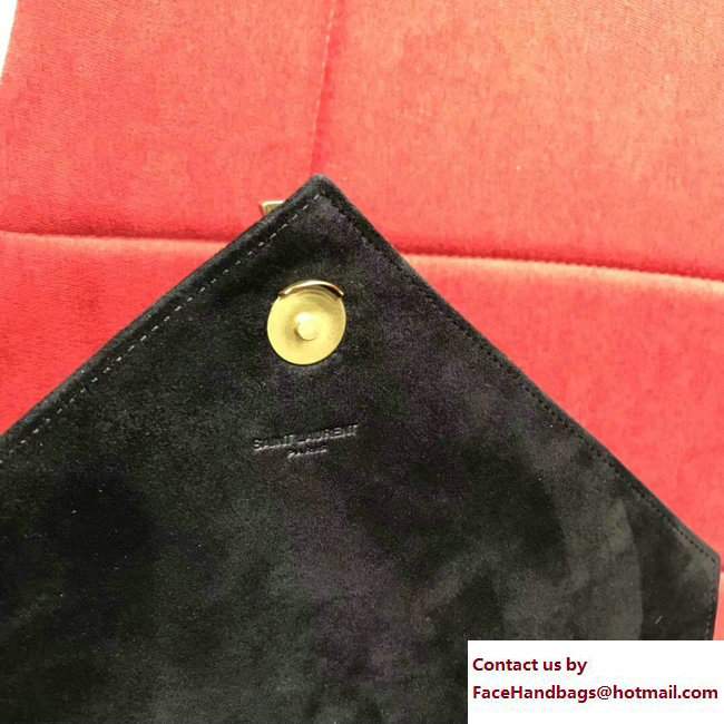 Saint Laurent Mixed Matelasse Leather Classic Large Monogram Satchel Bag 440115 Suede Black 2017 - Click Image to Close
