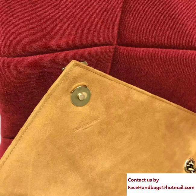 Saint Laurent Mixed Matelasse Leather Classic Large Monogram Satchel Bag 440115 Suede Khaki 2017 - Click Image to Close