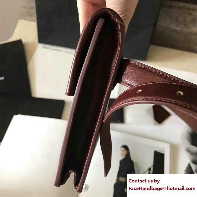 Saint Laurent Noe Belt with Pouch Bag In Cognac Shiny Leather 492087 2017