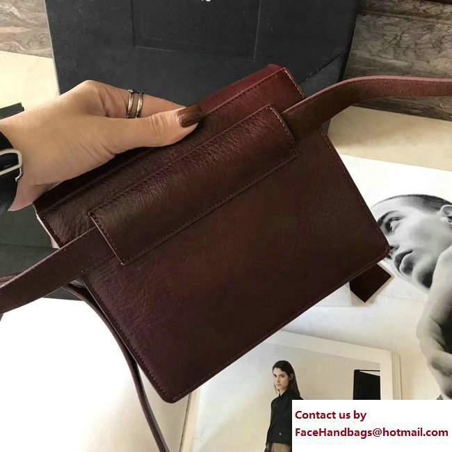 Saint Laurent Noe Belt with Pouch Bag In Cognac Shiny Leather 492087 2017