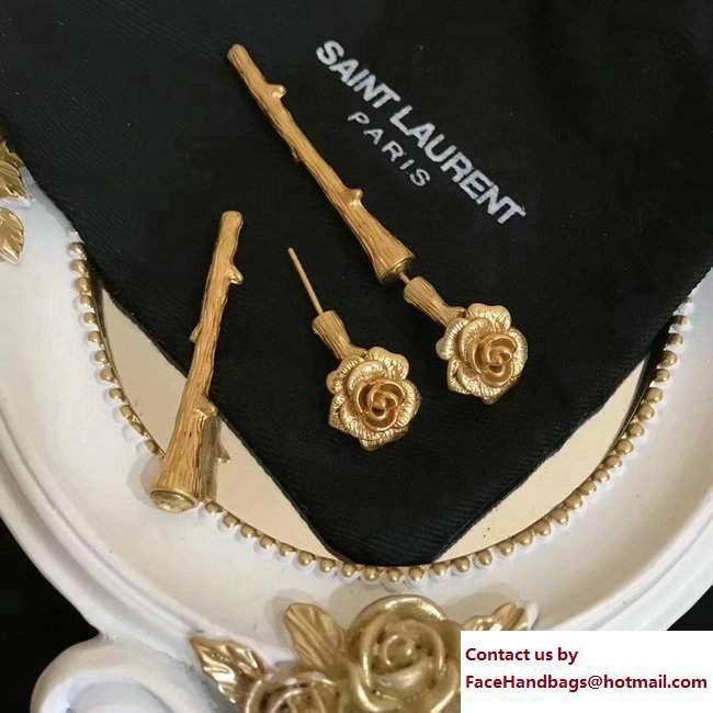 Saint Laurent Rose Earrings - Click Image to Close