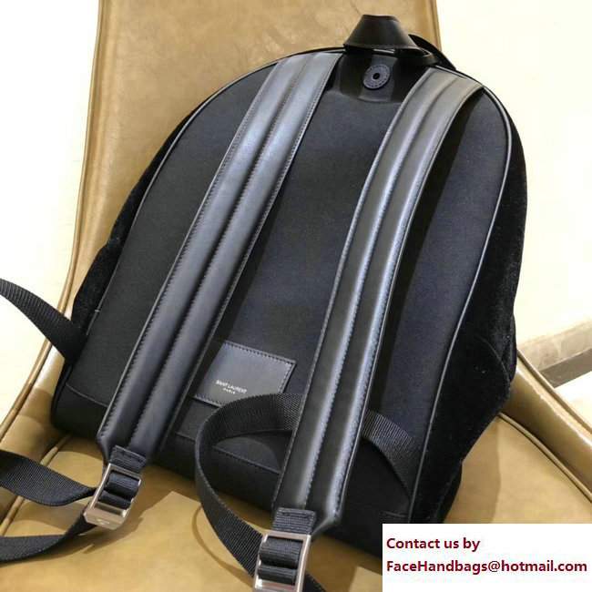 Saint Laurent Velvet Backpack Bag Black - Click Image to Close