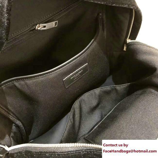 Saint Laurent Velvet Backpack Bag Black - Click Image to Close