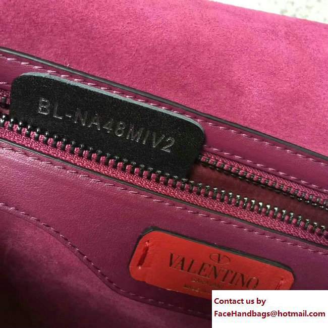 Valentino Crystals Embellished Demilune Small Shoulder Bag Purple Spring 2018
