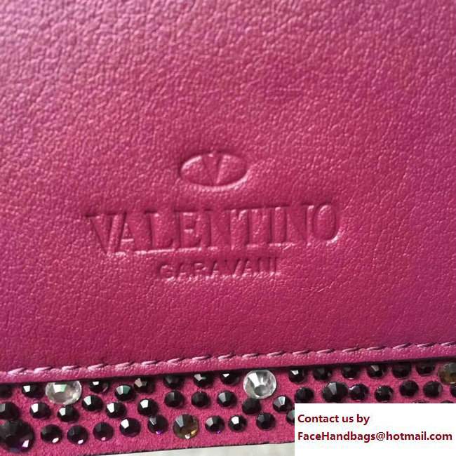 Valentino Crystals Embellished Demilune Small Shoulder Bag Purple Spring 2018 - Click Image to Close