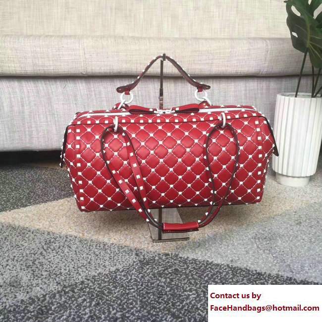 Valentino Free Rockstud Spike Duffle Bag Red 2017 - Click Image to Close