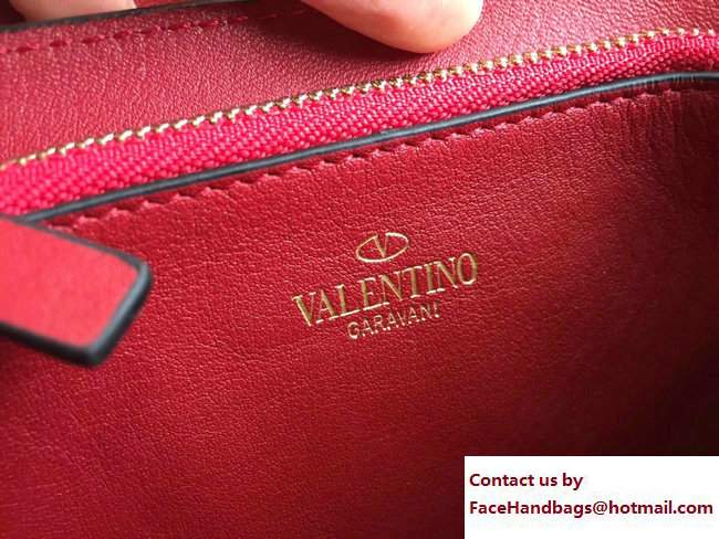 Valentino Rockstud Leather Flap Phone Case Bag Red 2018