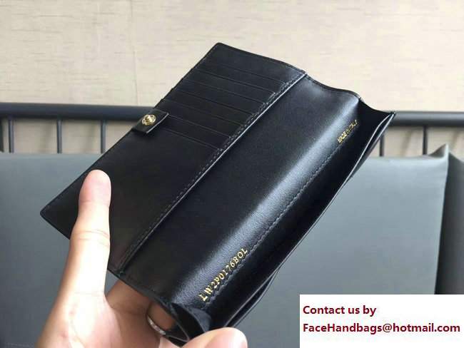 Valentino Rockstud Medium Flap Continental Wallet Black 2017