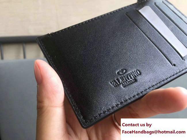 Valentino Rockstud Men's Card Case and Coin Purse Black 2017