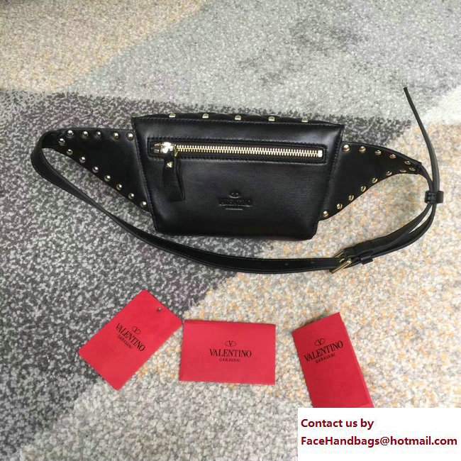 Valentino Rockstud Spike Belt Bag Black 2018 - Click Image to Close