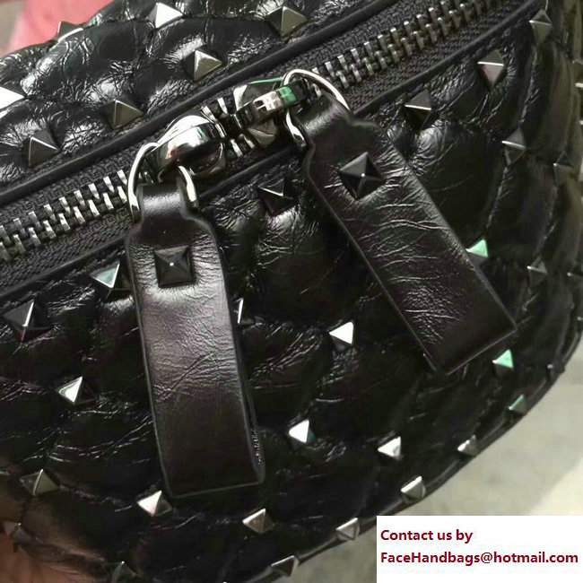 Valentino Rockstud Spike Belt Bag Black with Black Hardware 2018 - Click Image to Close