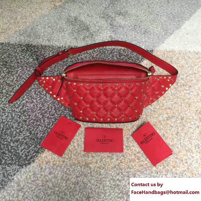 Valentino Rockstud Spike Belt Bag Red 2018