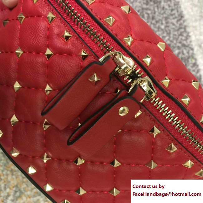 Valentino Rockstud Spike Belt Bag Red 2018 - Click Image to Close
