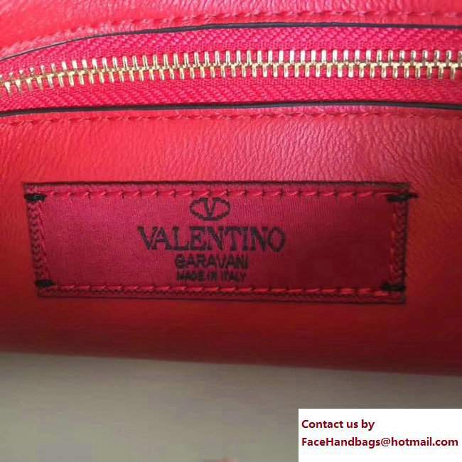 Valentino Rockstud Spike Medium Shoulder Bag Logo PrintWhite 2018