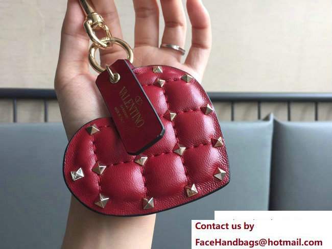 Valentino Stud Red Heart Bag Charm 2017 - Click Image to Close