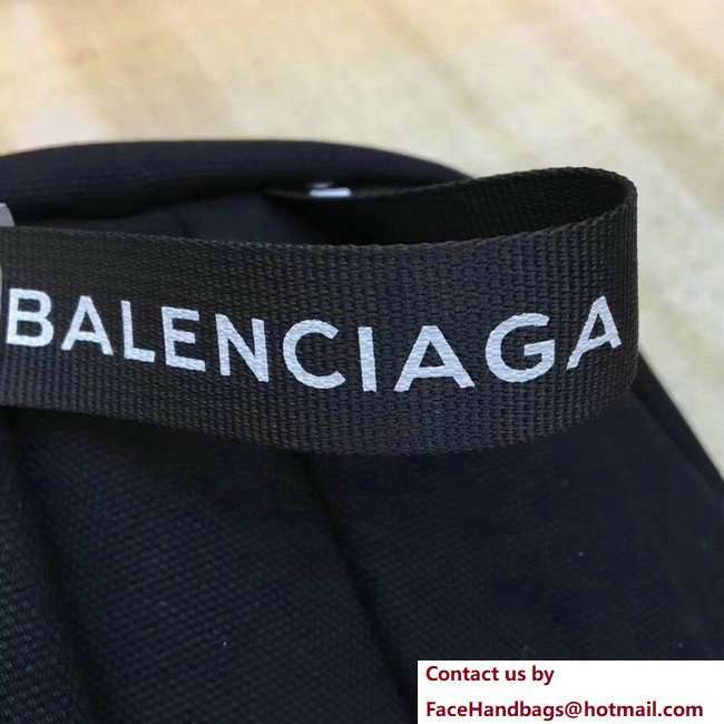 Balenciaga Explorer Canvas Backpack Bag with Logo Handle Black 2018
