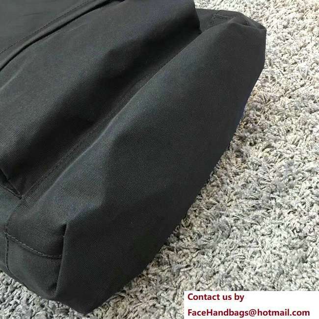 Balenciaga Explorer Canvas Backpack Bag with Logo Print Black 2018 - Click Image to Close