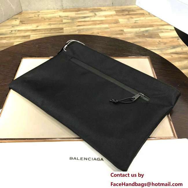 Balenciaga Explorer Nylon Pouch Clutch Medium Bag with Logo Milano Paris Los Angeles 2018