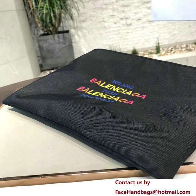 Balenciaga Explorer Nylon Pouch Clutch Small Bag with Logo Milano Paris Los Angeles 2018 - Click Image to Close