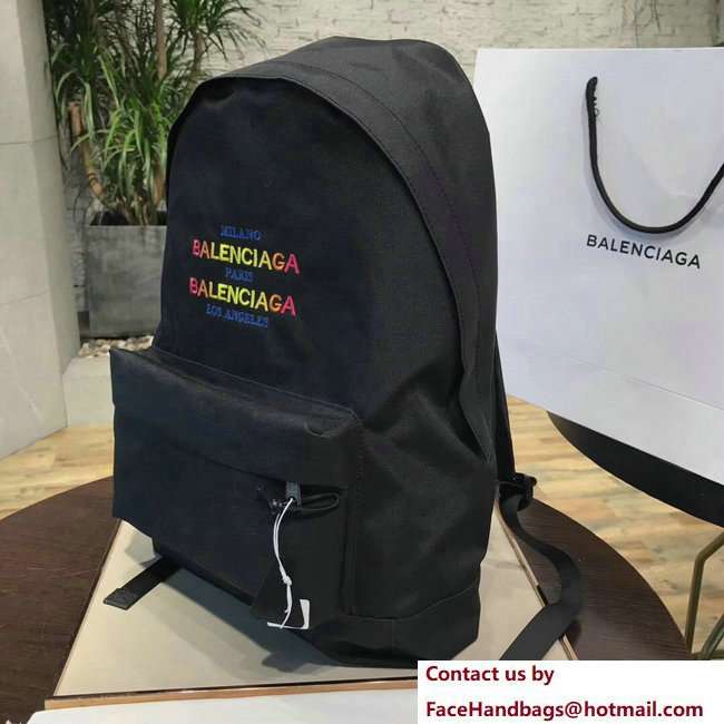 Balenciaga Explorer Waterpoof Nylon Backpack Bag with Logo Milano Paris Los Angeles 2018 - Click Image to Close