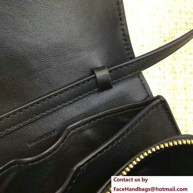 Balenciaga Lock Leather Shoulder Bag Black 2018 - Click Image to Close