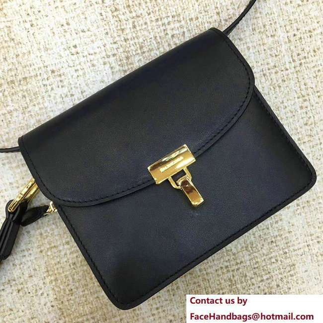 Balenciaga Lock Leather Shoulder Bag Black 2018
