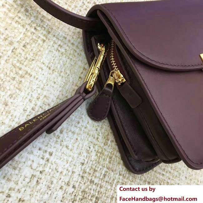 Balenciaga Lock Leather Shoulder Bag Burgundy 2018 - Click Image to Close