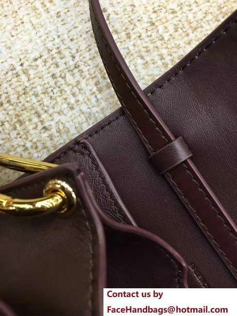 Balenciaga Lock Leather Shoulder Bag Burgundy 2018