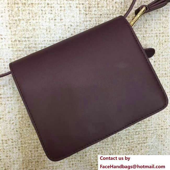 Balenciaga Lock Leather Shoulder Bag Burgundy 2018