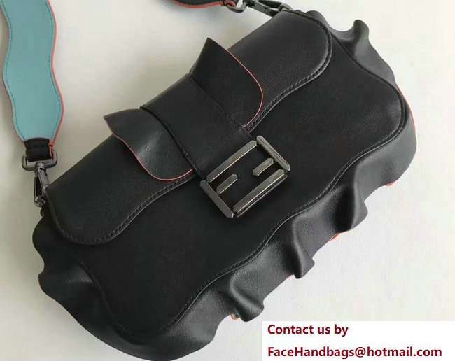 Fendi Baguette Shoulder Bag with Wave Edge Black 2018