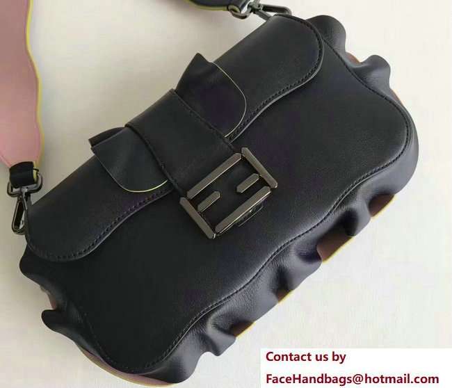 Fendi Baguette Shoulder Bag with Wave Edge Dark Blue 2018 Fendi Baguette Shoulder Bag with Wave Edge Dark Blue 2018