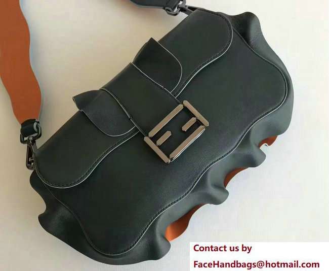 Fendi Baguette Shoulder Bag with Wave Edge Dark Green 2018 Fendi Baguette Shoulder Bag with Wave Edge Dark Green 2018