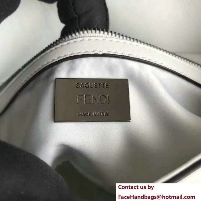 Fendi Baguette Shoulder Bag with Wave Edge White 2018