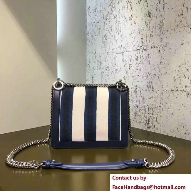 Fendi Canvas and Calfskin Kan I Crossbody Mini Bag Stripe Blue/White 2018